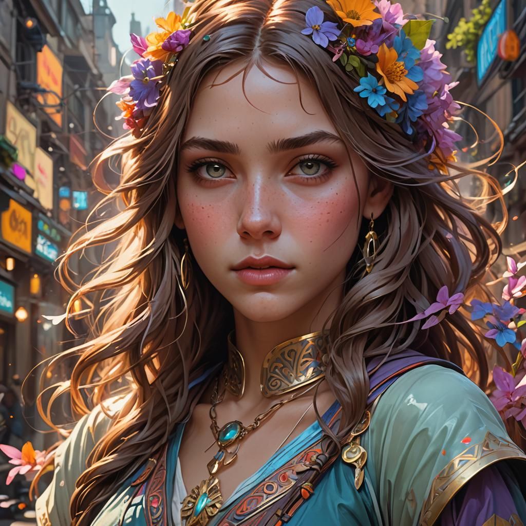 Hyperdetailed Portrait of a Valley Girl