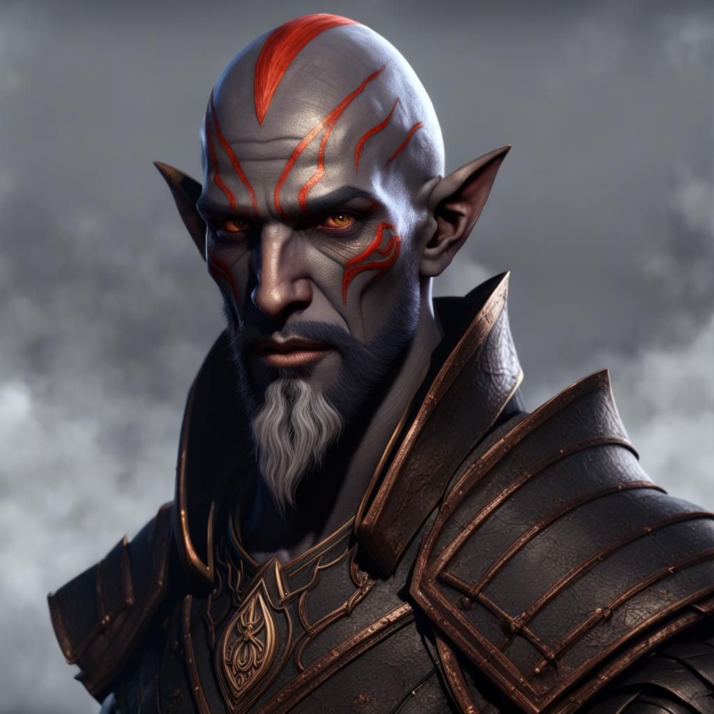 Elder Scrolls Dunmer Male Portrait in 8K