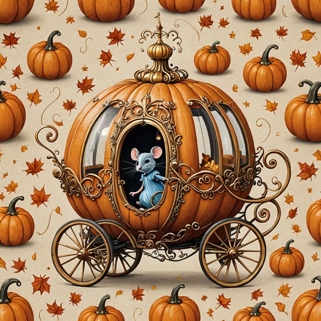 Cinderella's Mouse-Drawn Pumpkin Carriage