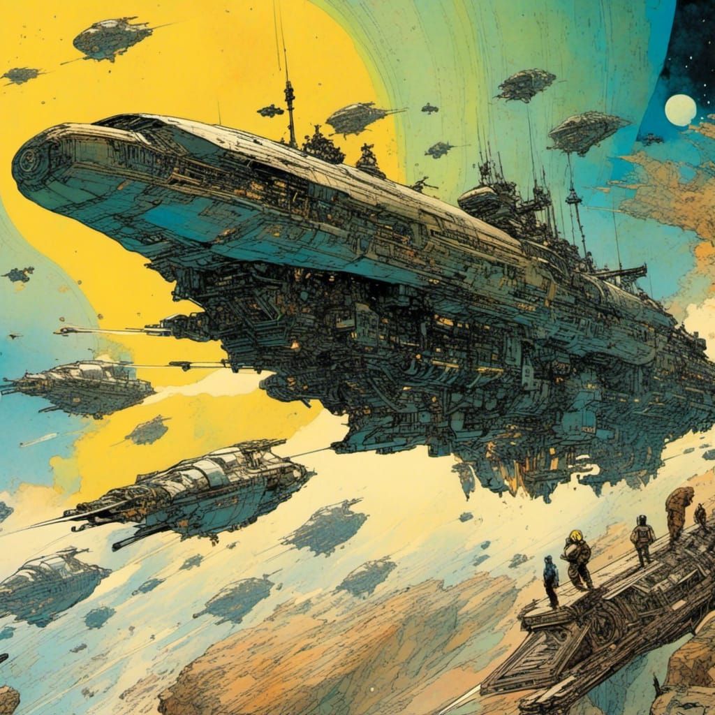 Epic Space Battle in Cyberpunk Scratch Card Style