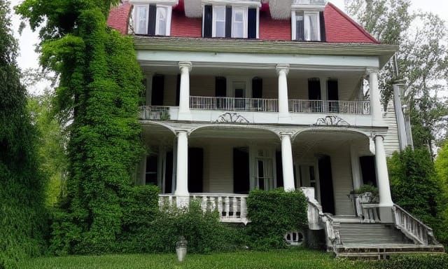 Nostalgic Vine-Covered Mansion in the City