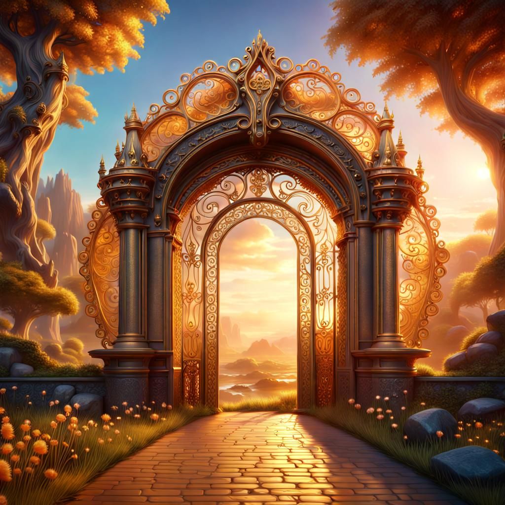 Fairyland Landscape with Magical Portal Entrance
