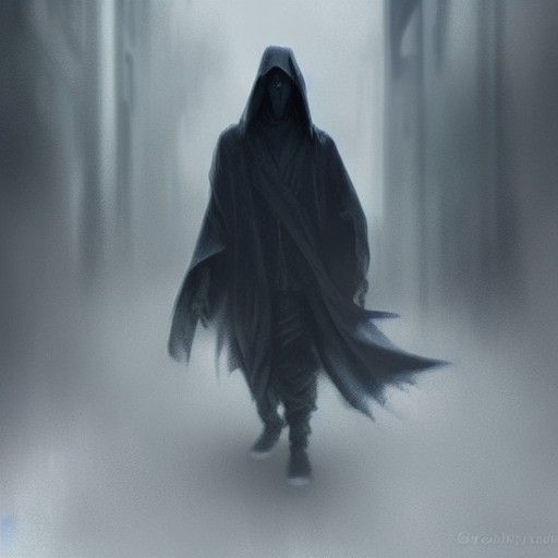 Sinister Villain in Foggy Alleyway, Dark Fantasy Style