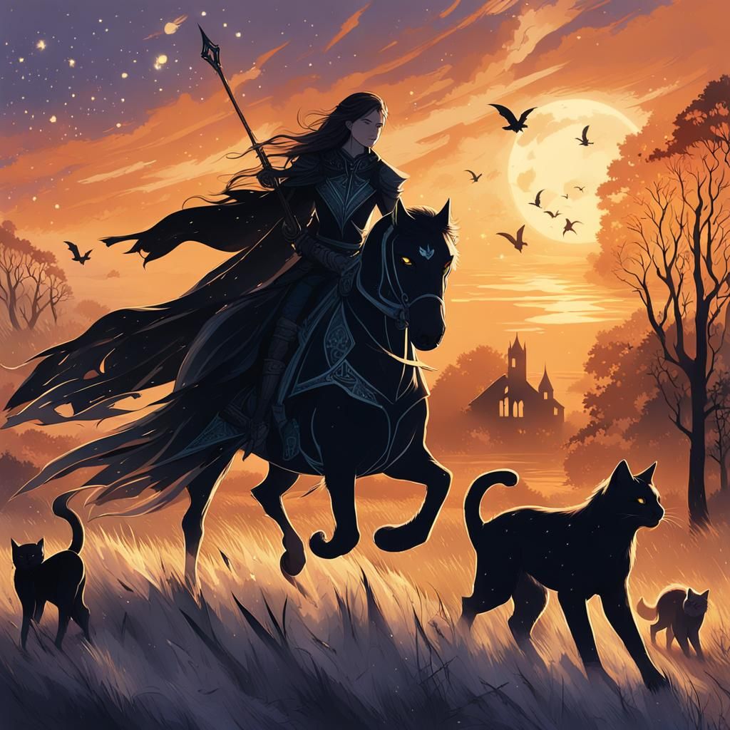 Four Chosen Ones Walking into the Sunset