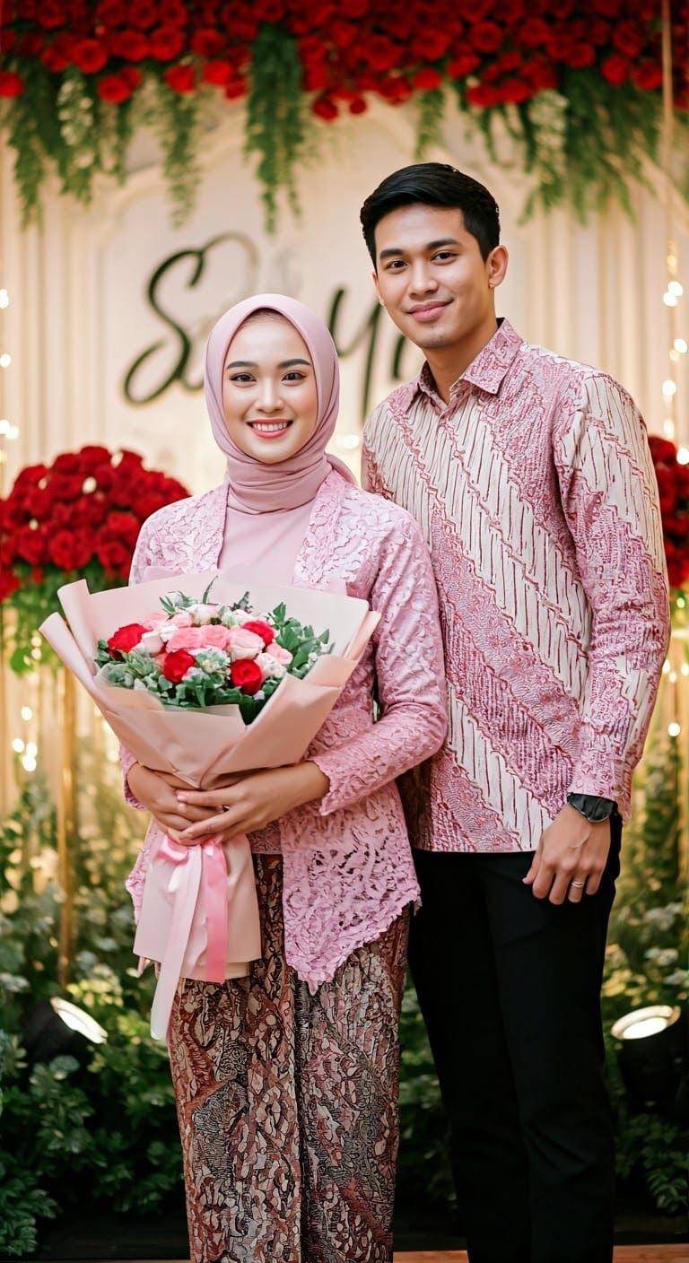 Korean Woman in Modern Hijab at Engagement