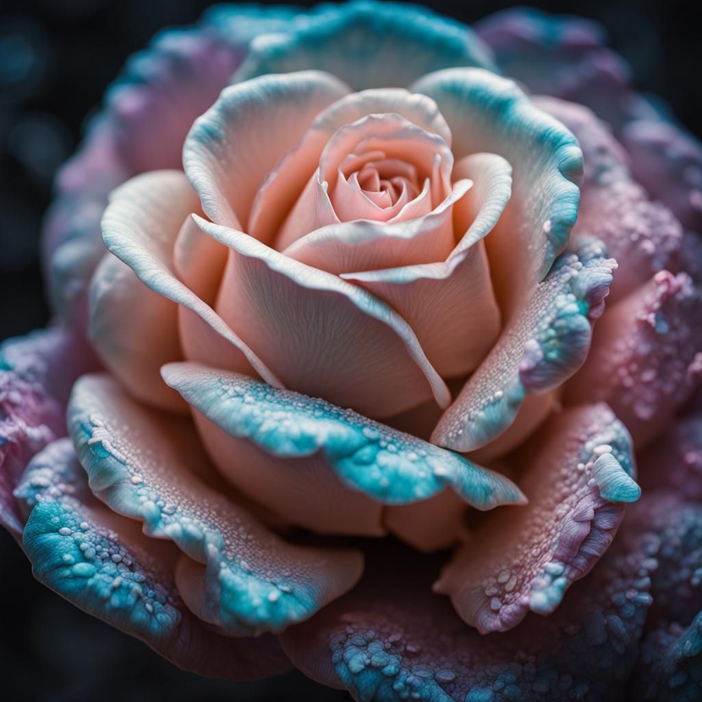 Hyperrealistic Opal Rose in High Definition