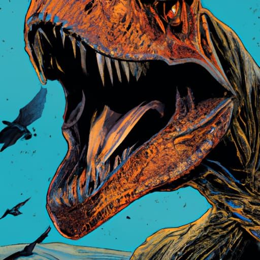 Raptor in Comic Book Art Style