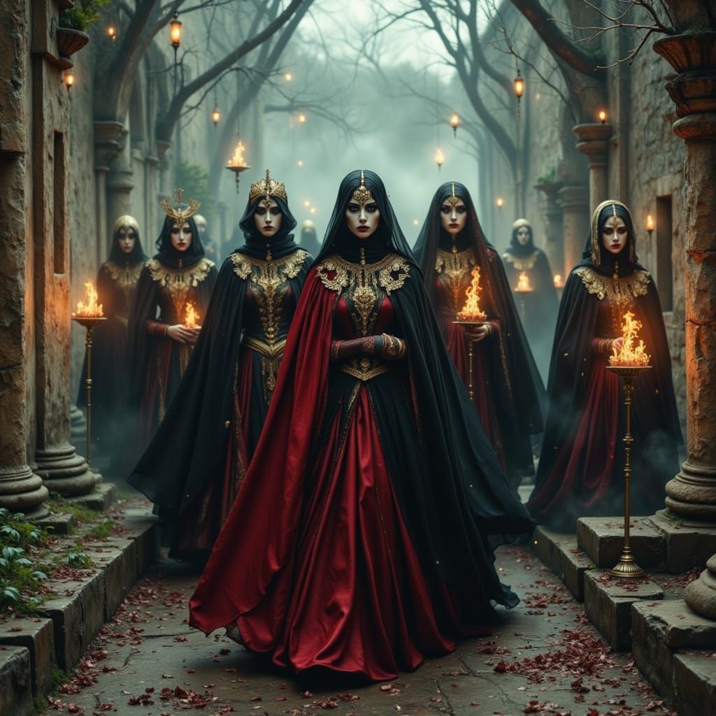 Vampire Guards Marching in Mist: Dark Romanticism