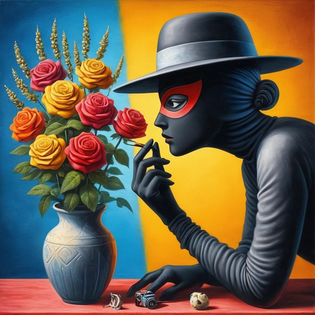 dama sigilosa, estilo Joan Miró