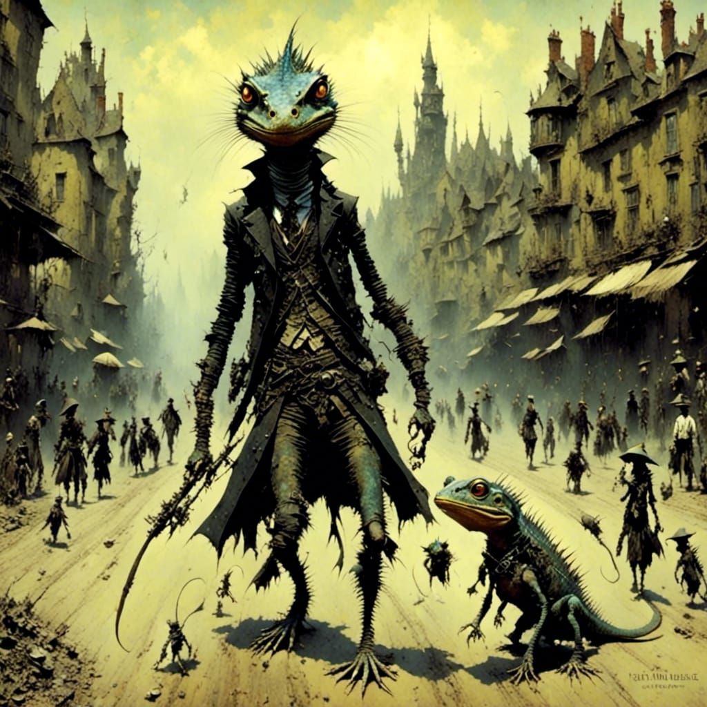 Fantasy Lizard Creature Concept Art