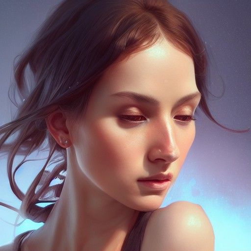 Detailed Portrait of a Woman in Art Nouveau Style