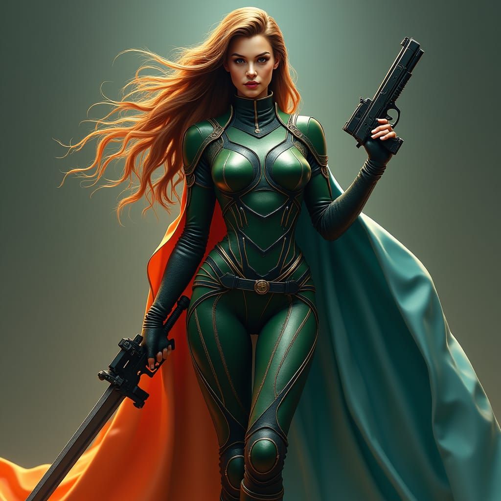 Futuristic Military Woman Portrait in 8K Resolution