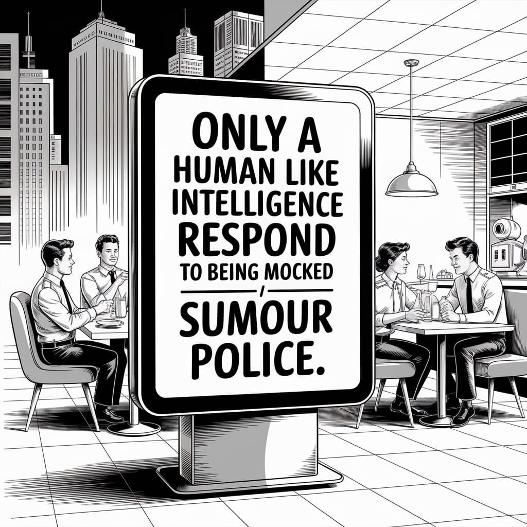 Lighthearted Futuristic Hoarding Ad with Humorous Message