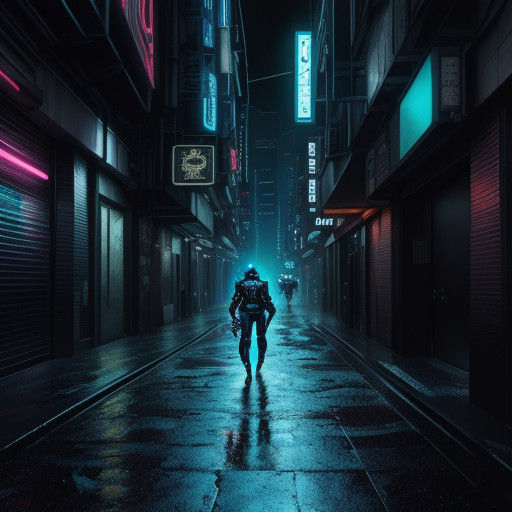 Cyberpunk Digimon in Dark Alley, Wearing Leather Bomber Jack...