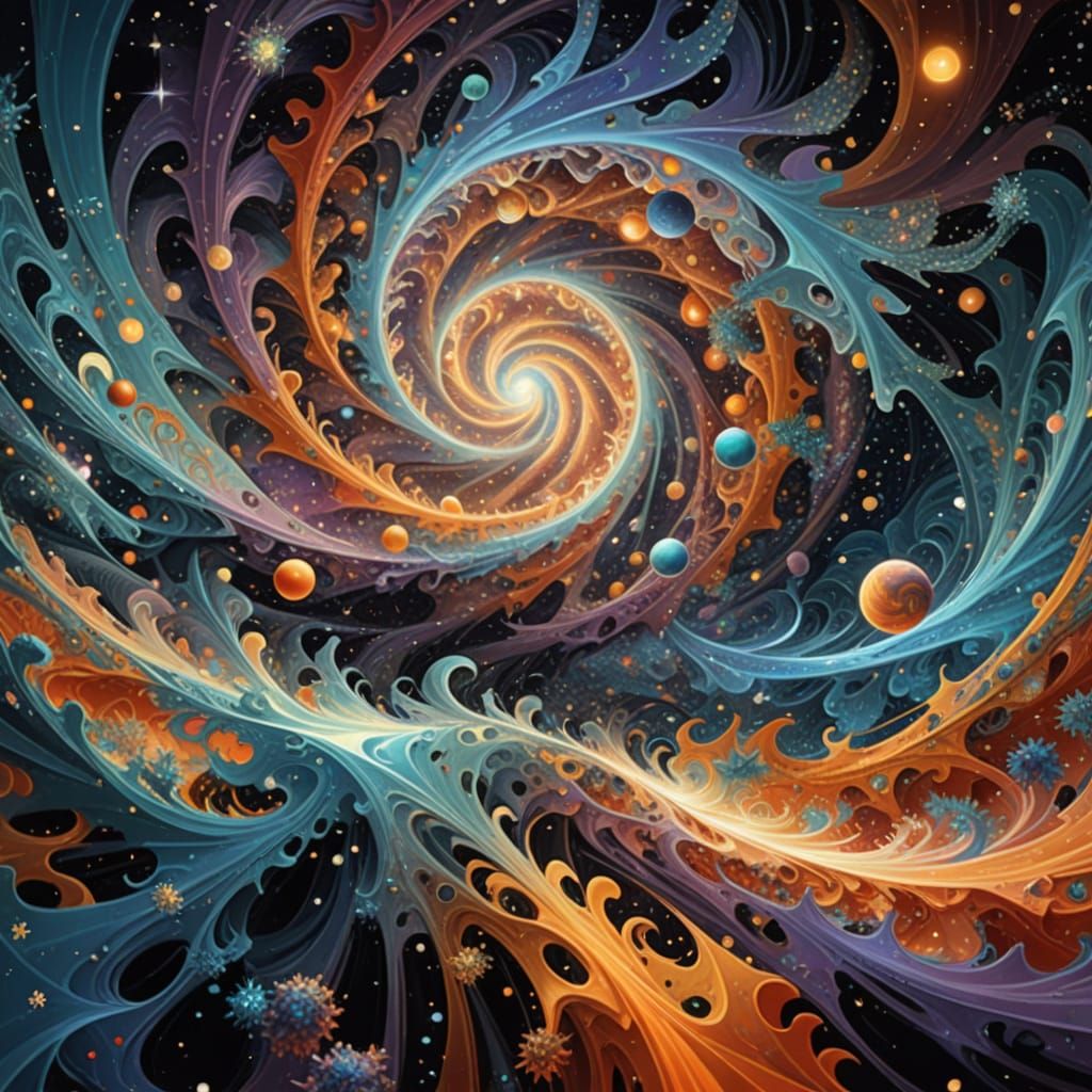 Ethereal Cosmic Entity Emerges into Vibrant Reality with Tho...