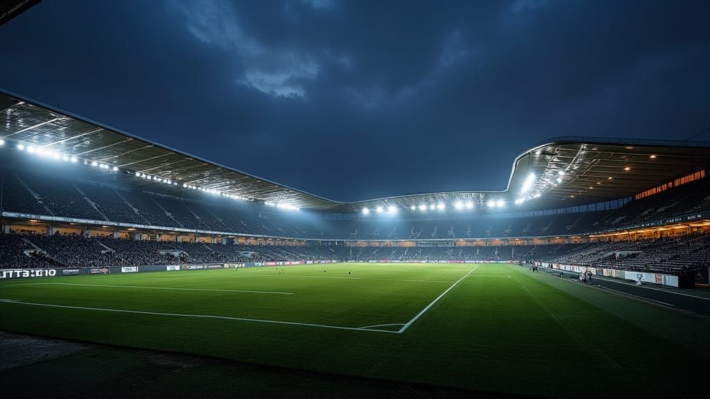Futuristic Stadium Design with Dynamic LED Lighting
