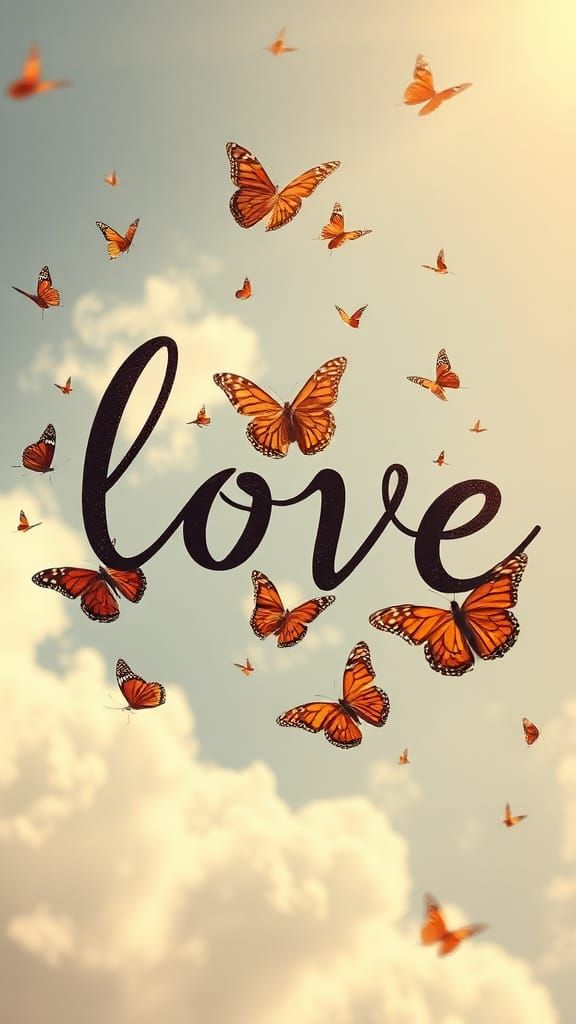 Butterflies Spell Love in Sunlight: Ethereal Art