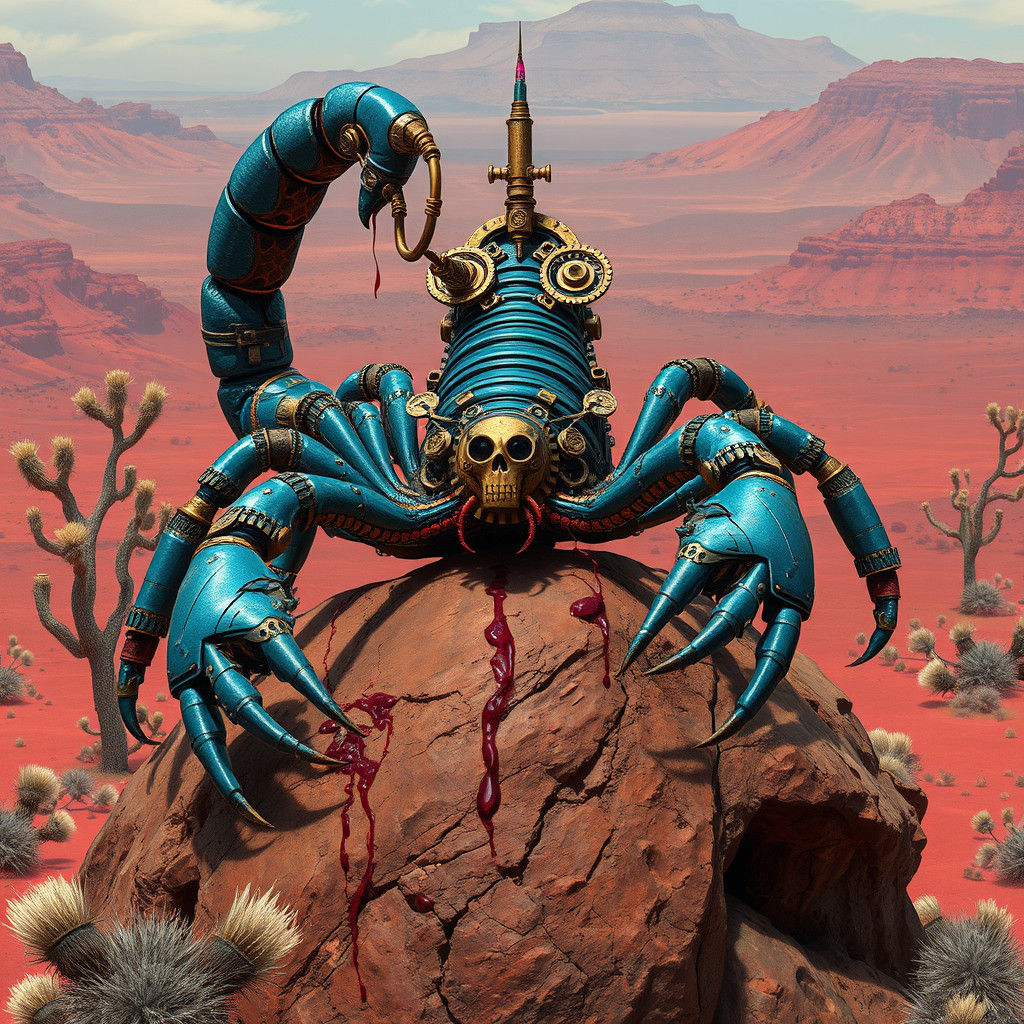 Steampunk Azure Scorpion in Crimson Desert