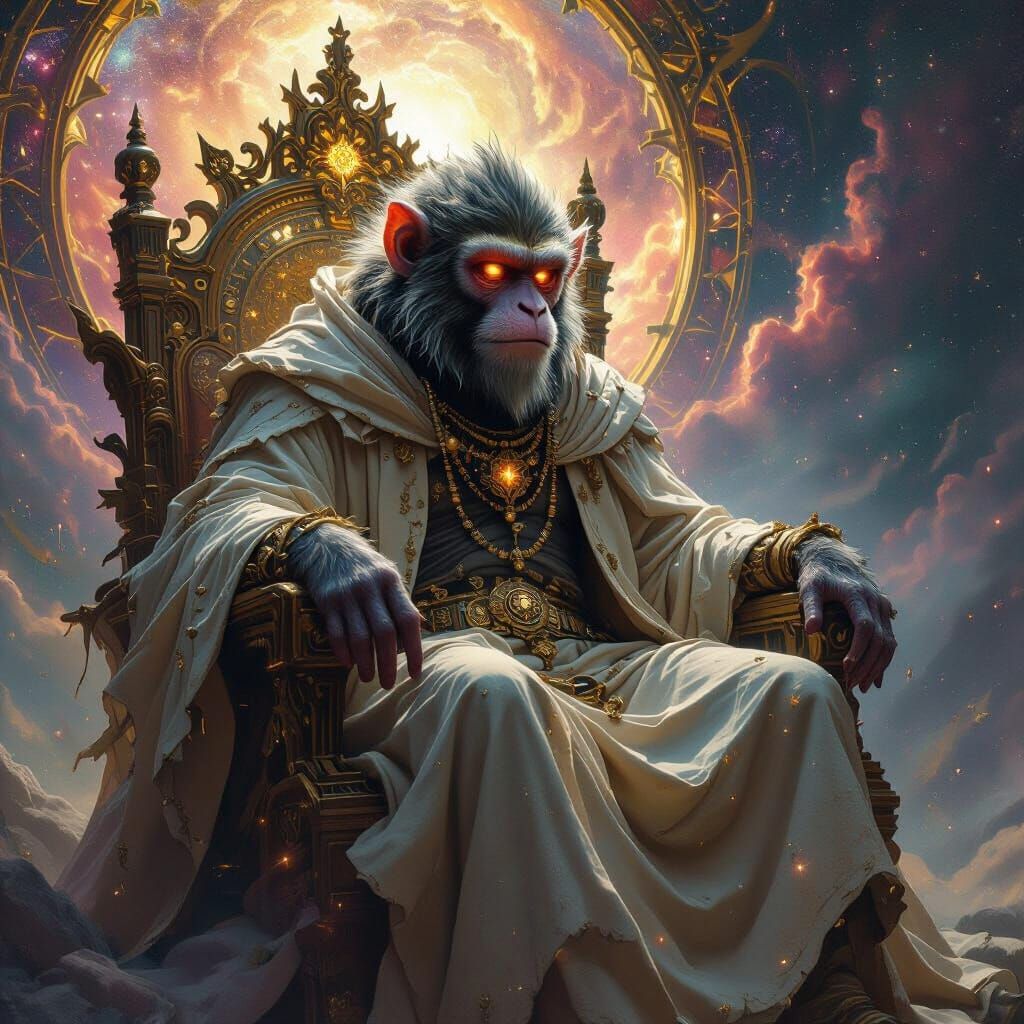 Cosmic Monkey King on Star Throne