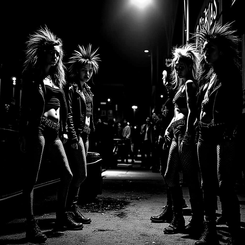 Punk Rock Band Poster with Silhouetted Figures