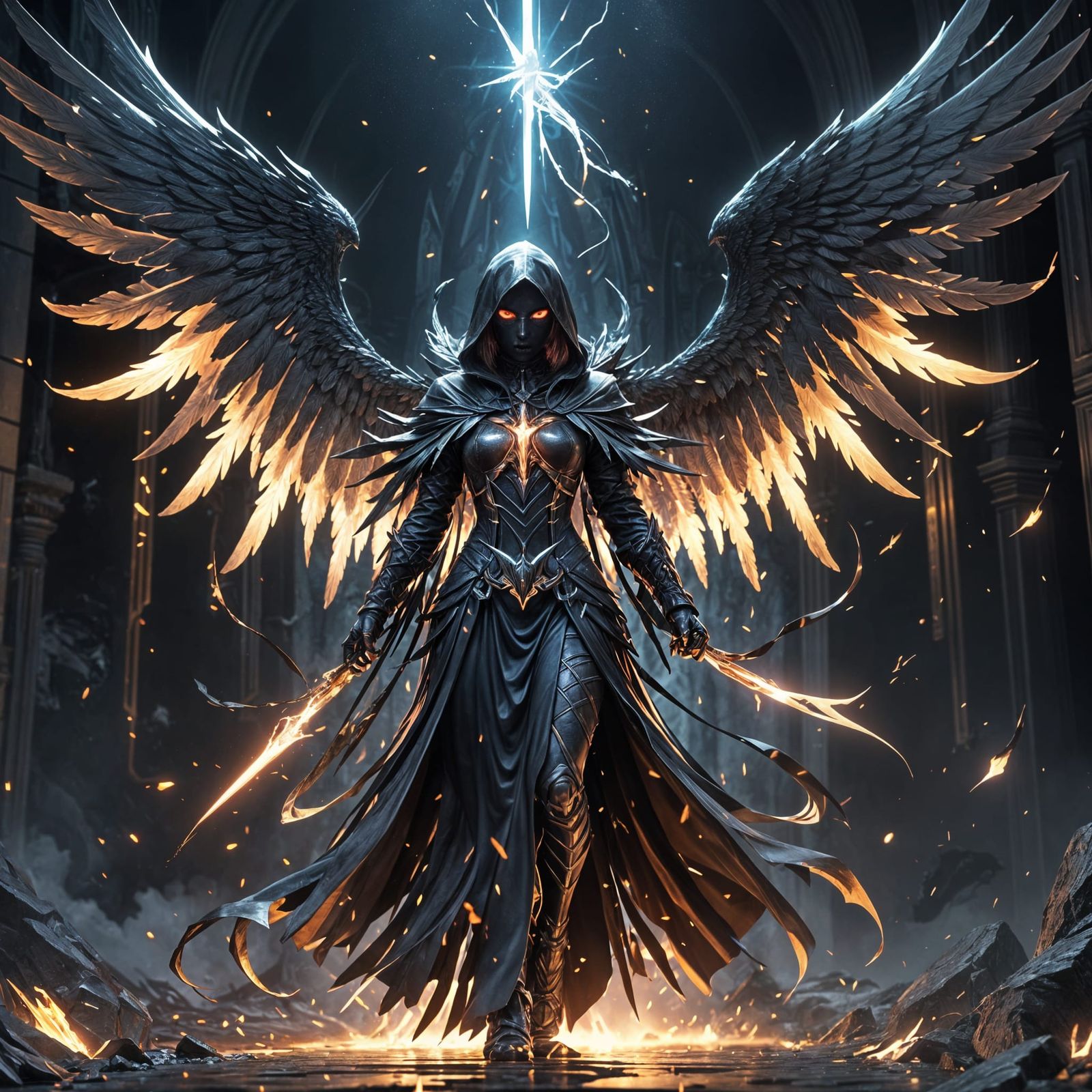 Solemn Angel of Death in Anime Style