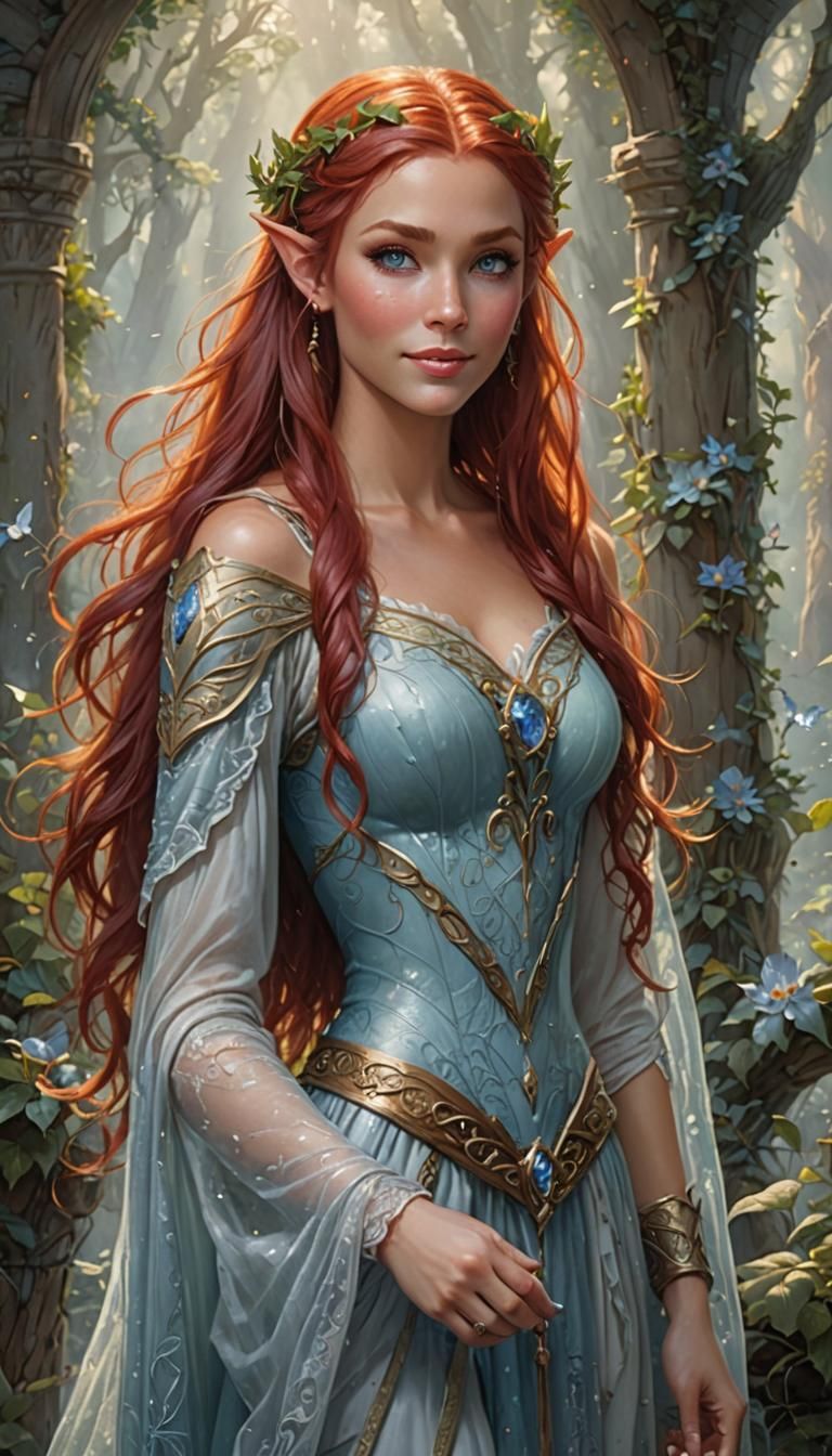 Ethereal Elven Princess Portrait in Fantasy Style