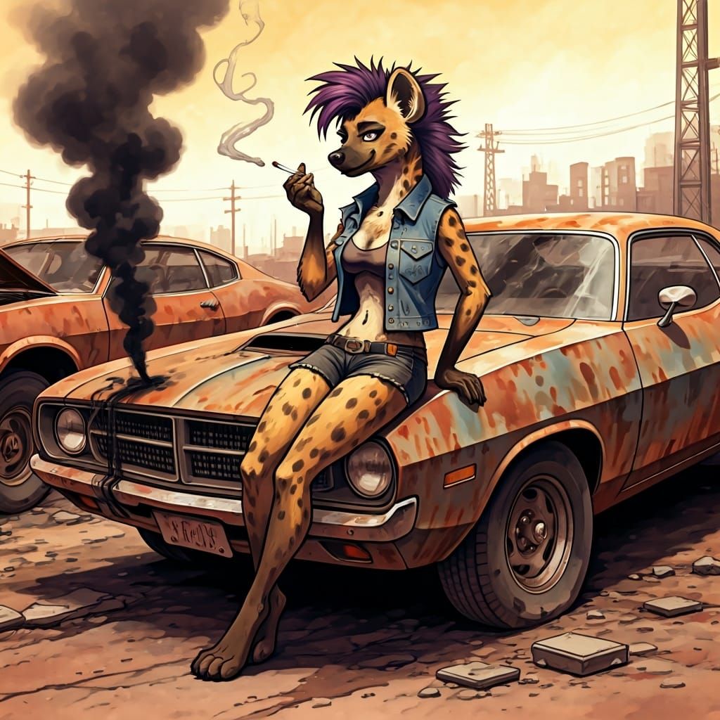 Gritty Autoyard Animation With Hyena Character