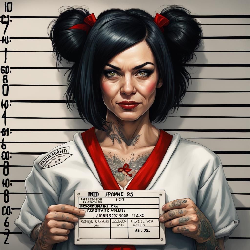 Snow White Mugshot: Gritty Realism in Prison