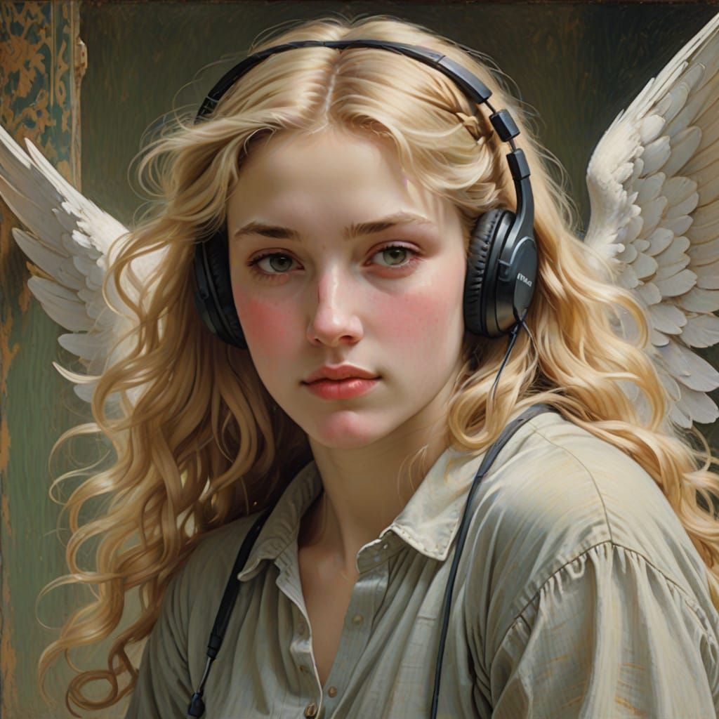 Seraphic Teenage Girl in Casual Repose