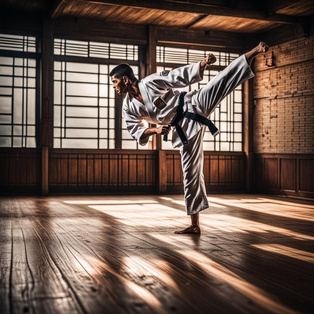 Hyperrealistic Karate Master in Cinematic Shot