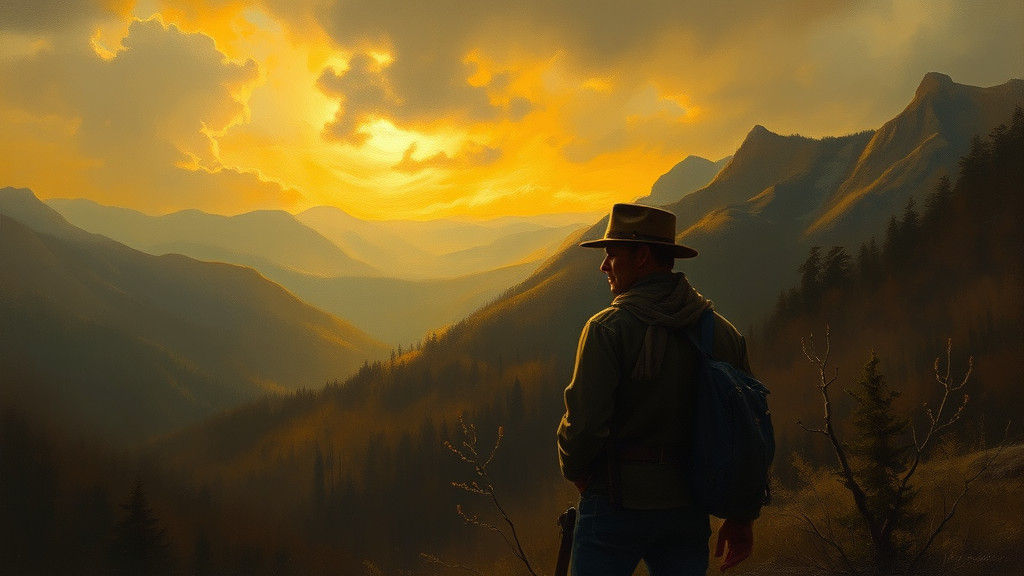 Atmospheric Landscape Painting in Oil with Dramatic Lighting