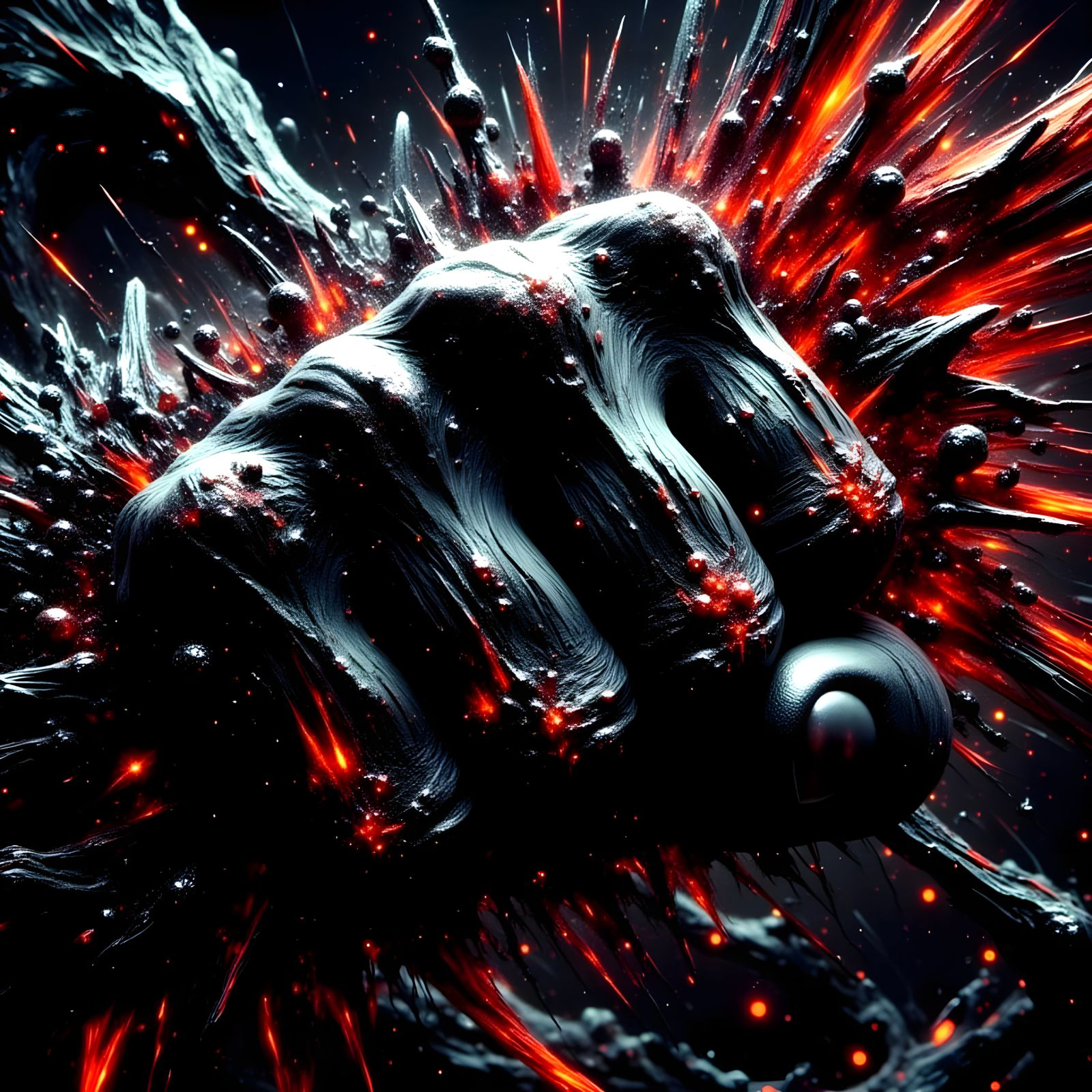 Don Macana Inspired Noir Masterpiece with Red Glitter and Di...