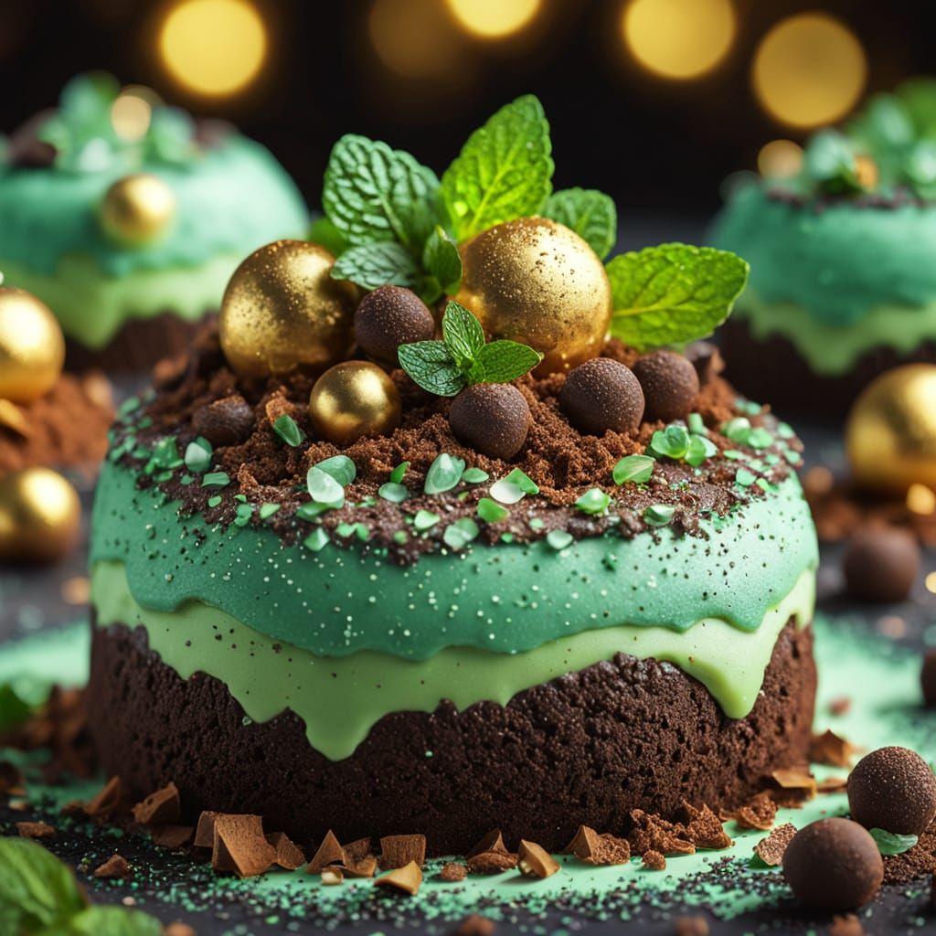 Whimsical Starlit Truffle Forest Dessert in 4K