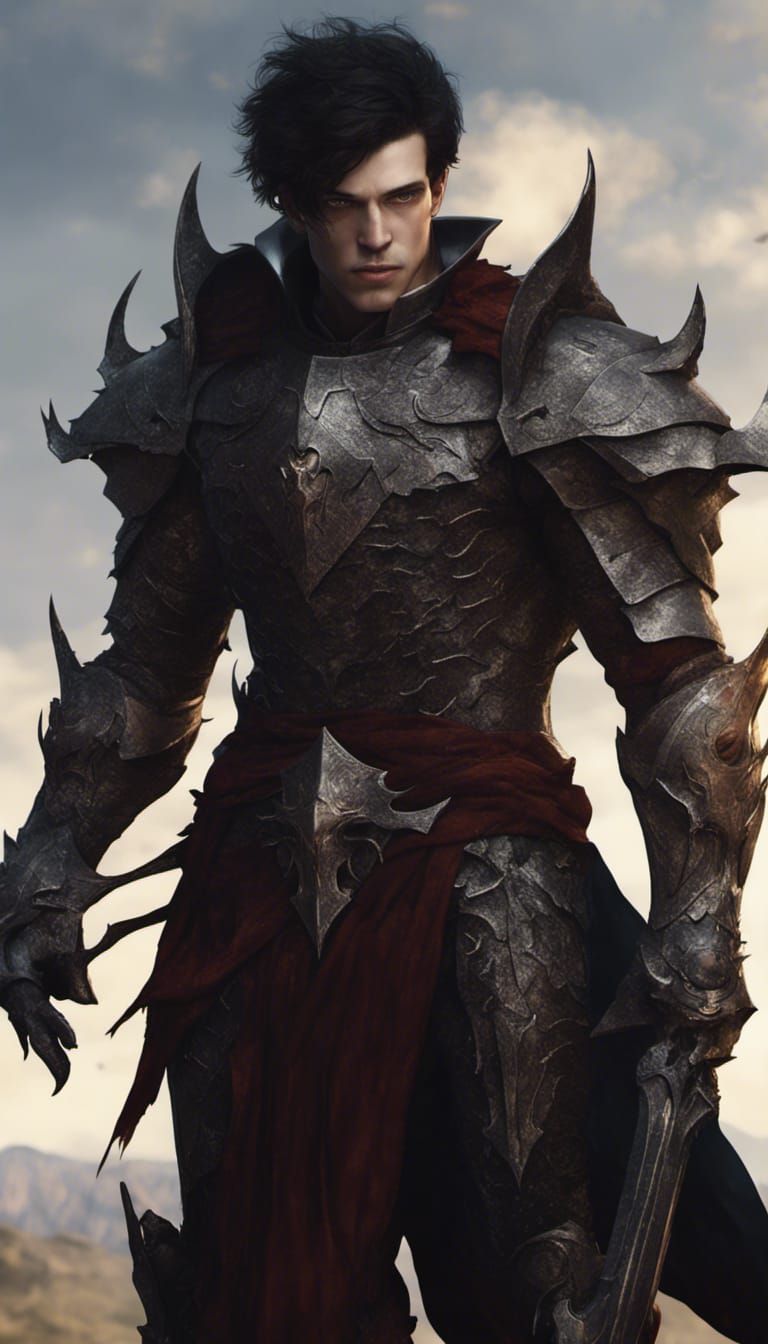 Demonic Knight with Evil Aura in Detailed Matte Painting