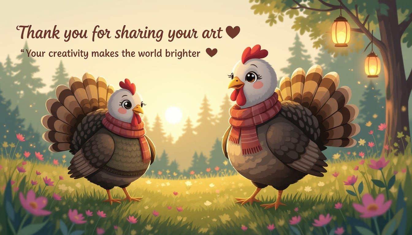 Anthropomorphic Turkey in Dreamy Double Exposure Art