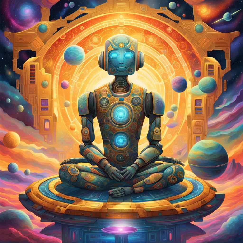 Robots Meditating in Space: A Cosmic Vision