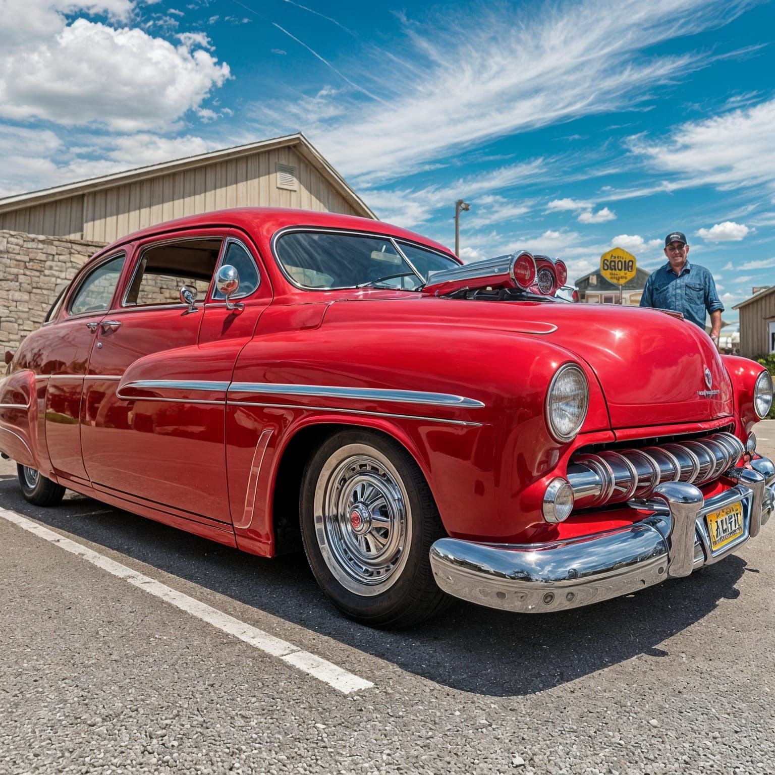 Candy Apple Red 1950 Mercury Eight Hot Rod