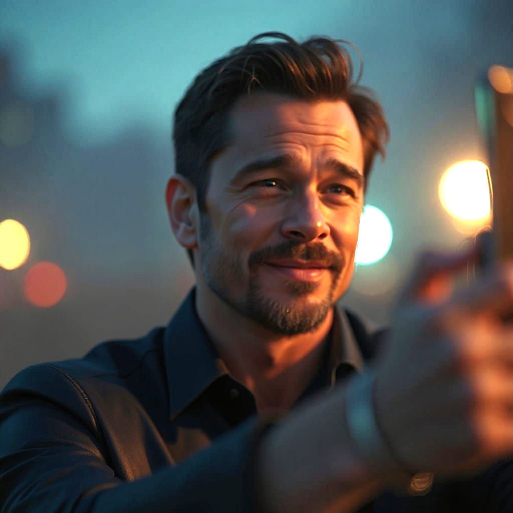 Brad Pitt taking a selfie