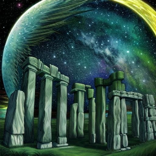 Vibrant Night Scene in Junji Ito Style