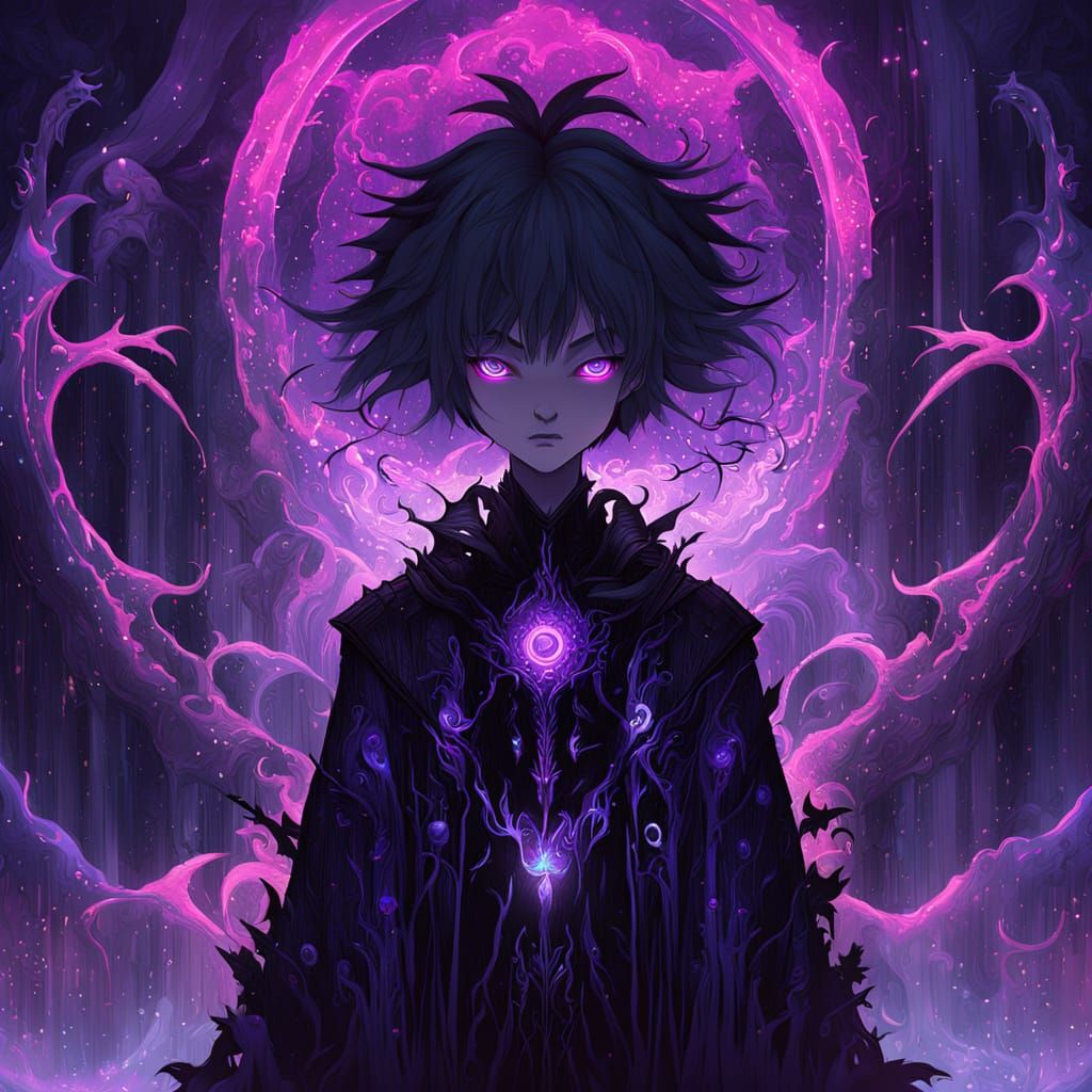 Ethereal Void: Lone Figure in Endless Darkness