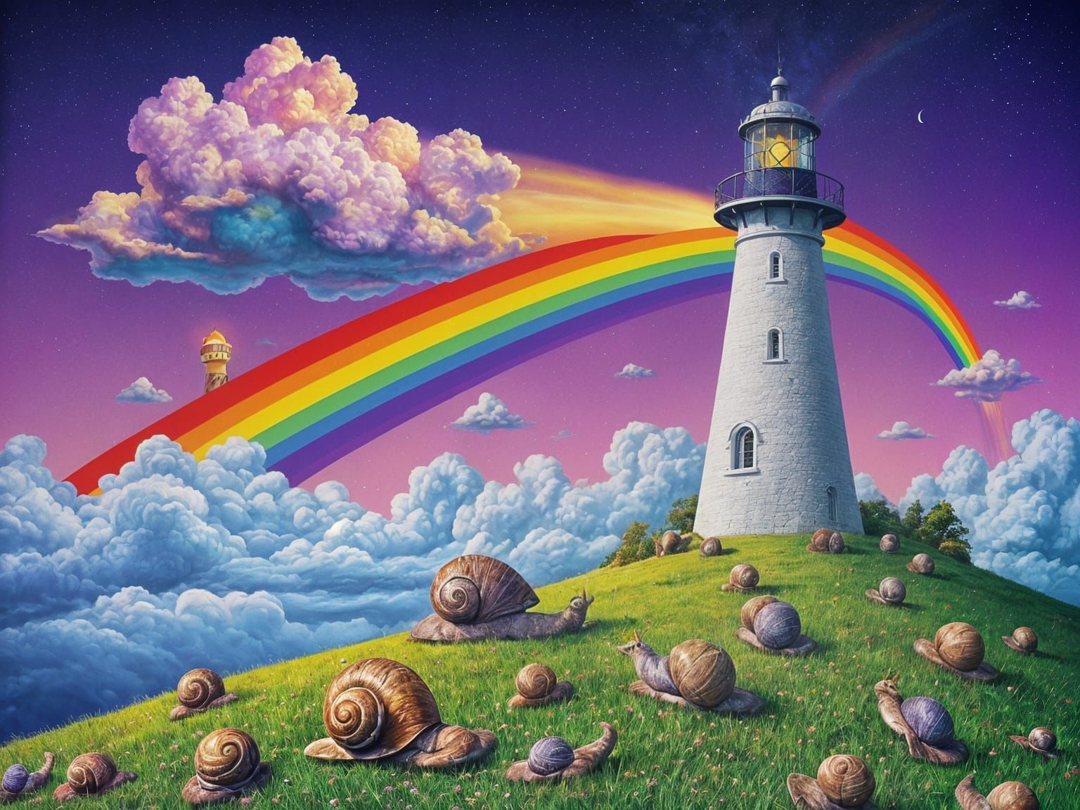 Lighthouse with Snails