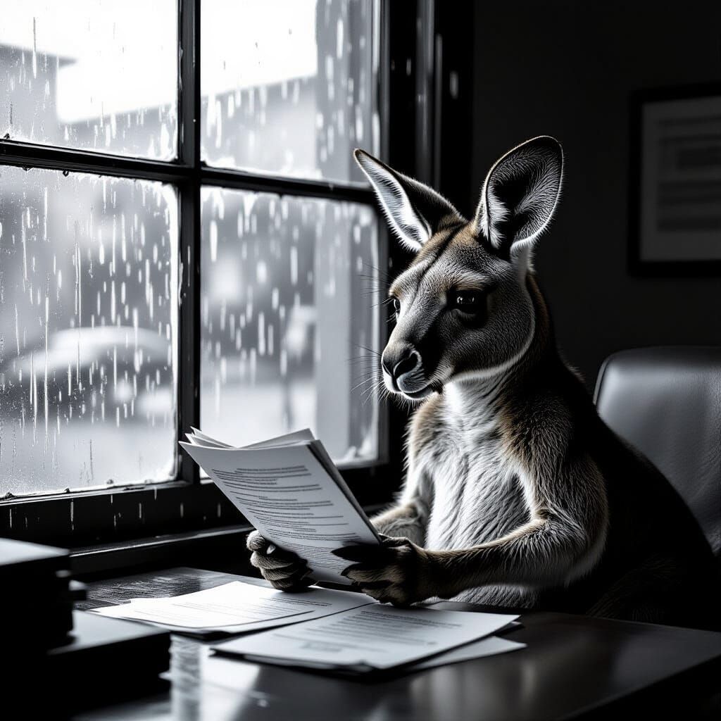 Noir Kangaroo Detective: Dramatic Film Portrait