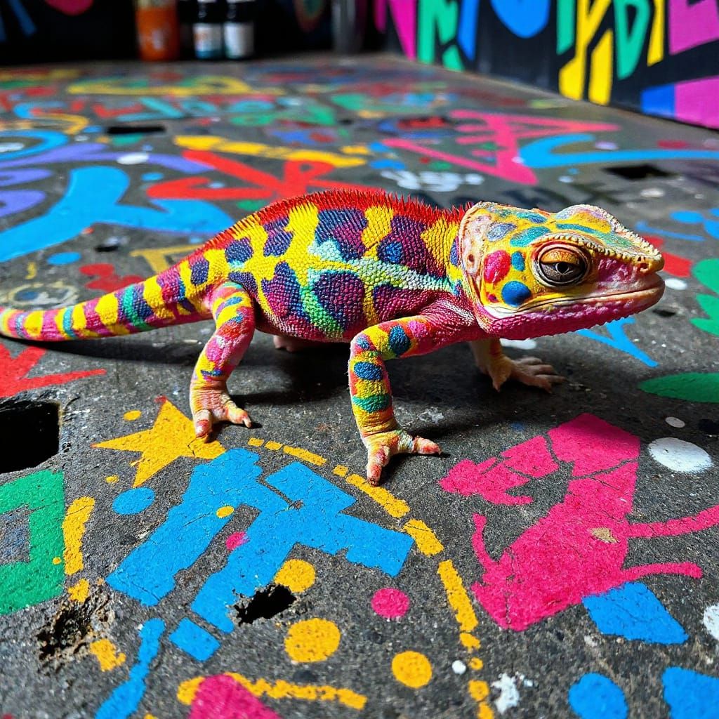 Chameleon Skin as Living Graffiti Mural