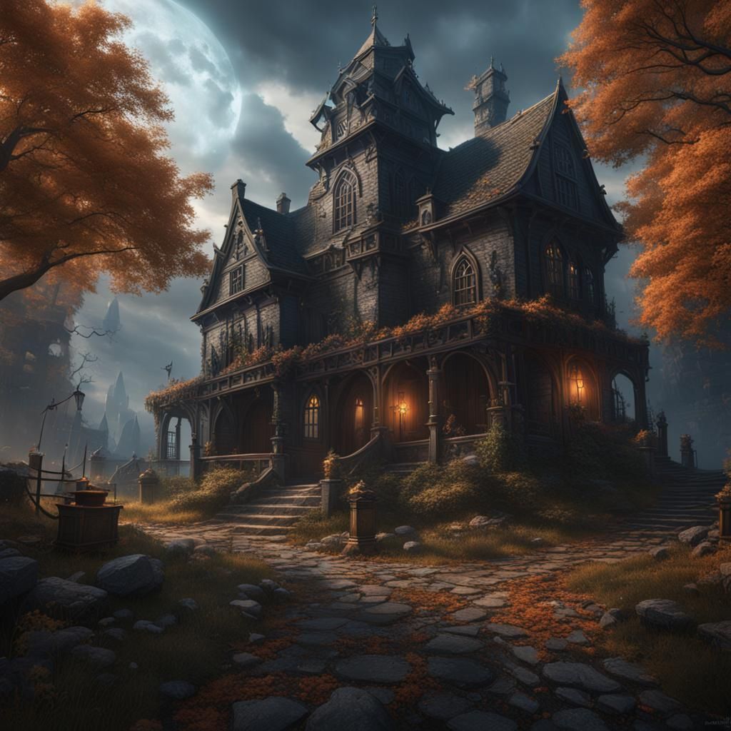 Detailed Matte Painting of Salem in Deep Color