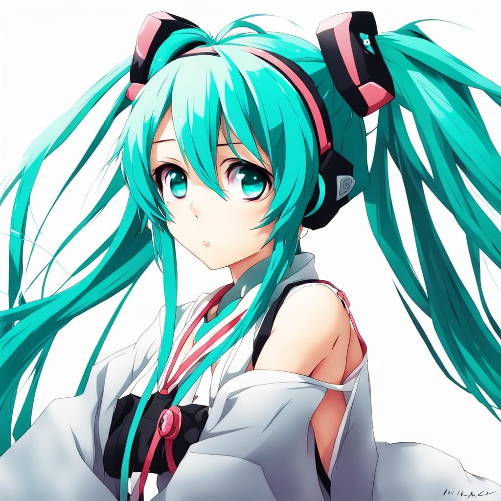 Anime-Style Miku Illustration: Japanese Manga Art