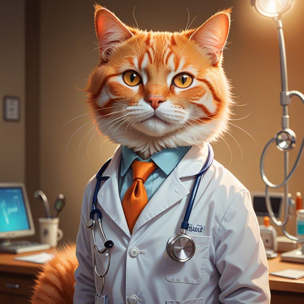 Doctor Cat's Clinic: A Whimsical Portrait