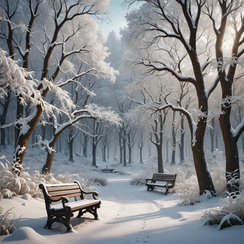 White Forest: A Detailed Winter Landscape