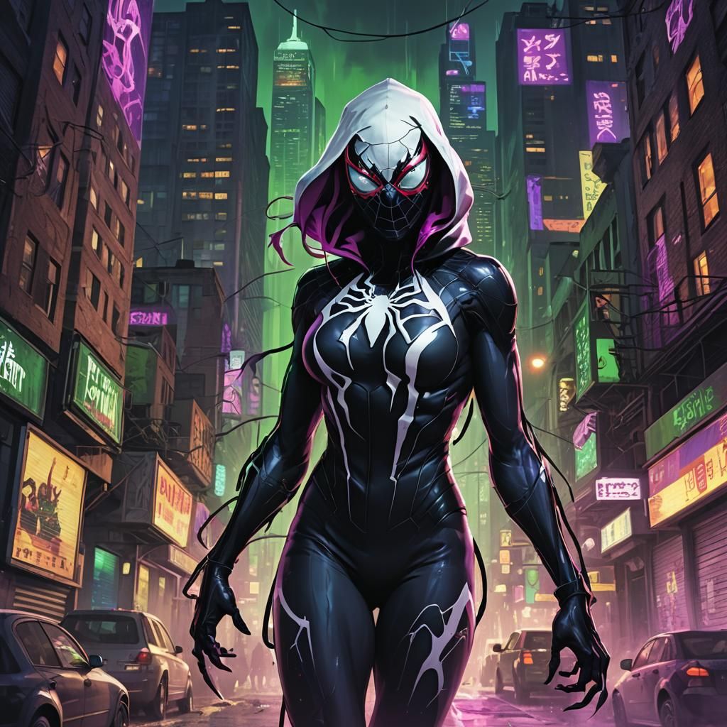 Spider Gwen Venom Symbiote as Colossal Giant Woman