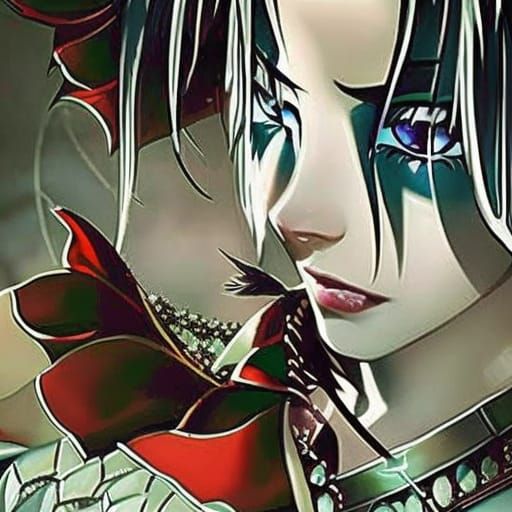 Detailed Vampire Face in Dark Fantasy Style