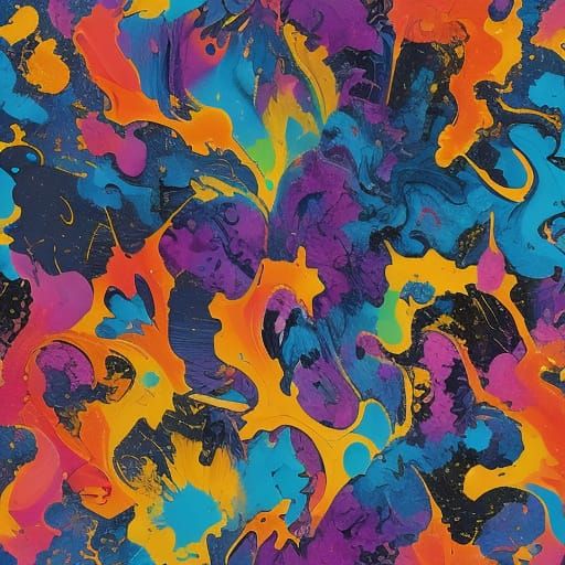 Surreal Cosmic Flashback in Vibrant Abstract Explosion